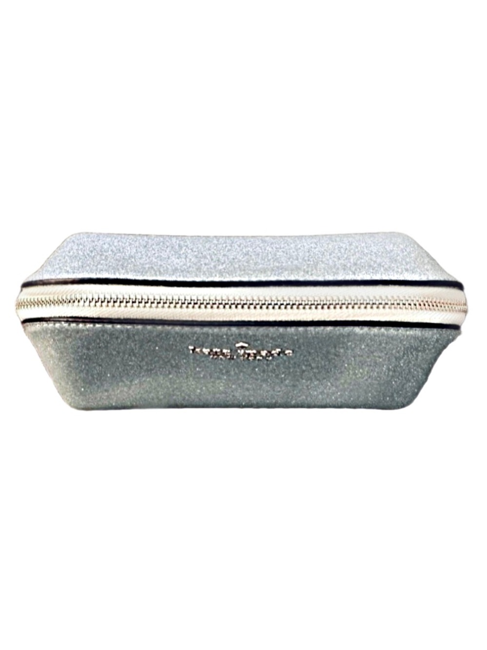 Kate Spade ♠️ Sparkle Cosmetic Bag in Frosty Sky Light Blue - Picture 5 of 11
